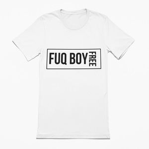 Fuq Boy Free #fnfsummer Unisex White & Black Streetwear T-Shirt